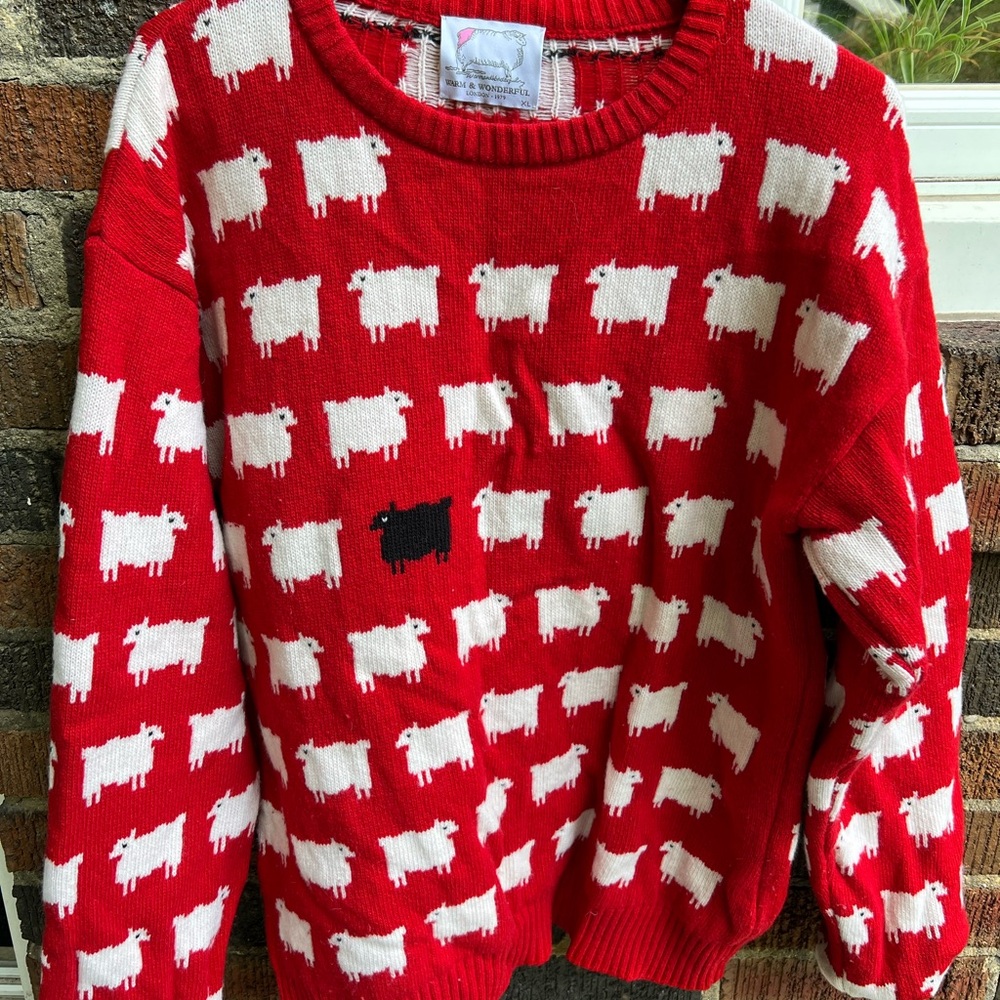 Rowing Blazers Red Sheep Pattern Sweater